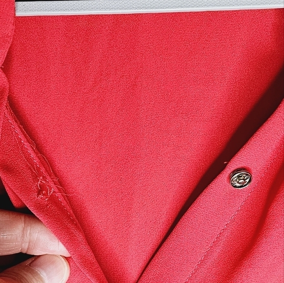 Collective Concepts Women's Red Coral Sleeveless Blouse Size Large - Picture 5 of 7